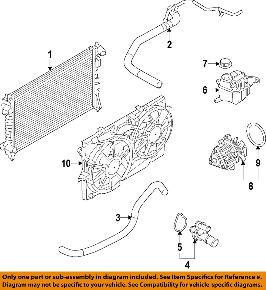 福特原始设备制造商 13-16 焦点冷却水泵-水泵 Assy 1S7Z8501K — 第 1/1 张图片