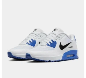 Nike Air Max 90 Golf White Racer Blue Spikeless Shoes CU9978-106 Men's Size 11 - Picture 1 of 8