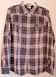Camisa Harley Davidson Mujer Manga Larga Algodón XL Negra Gris Gráfica a Cuadros - Imagen 1 de 9