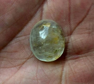 100% Natural Moss Aquamarine Oval Shape Loose Gemstone Cabochon 25 Carat - Picture 1 of 4