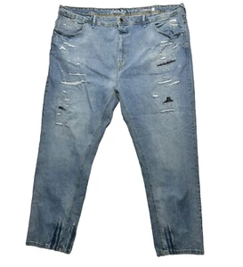 Sean John Jeans Mens 46 X 32 Blue Denim Cotton Stretch Distressed Straight Baggy - Picture 1 of 11