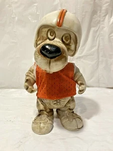 Vtg 1977 CREATIVE MFG. Dog FOOTBALL PLAYER w Orange Jersey BANK  - Picture 1 of 6