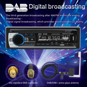 Receptor de audio estéreo USB reproductor de MP3 radio coche Bluetooth 1 Din AUX TF DAB FM - Imagen 1 de 14