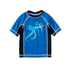 NWT Gymboree Octopus Boys Short Sleeve Blue Rashguard Swim Shirt 12-18 Months - Picture 1 of 1