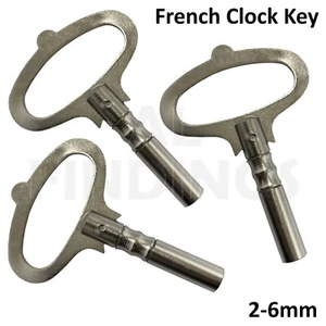 Winding clock key french type steel nickelled 2.0mm to 6mm keys grandfather tool - Picture 1 of 20
