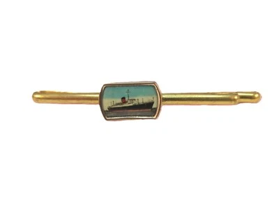 Clip de corbata de crucero náutico imagen miniatura de latón vintage Foto 1 de 4