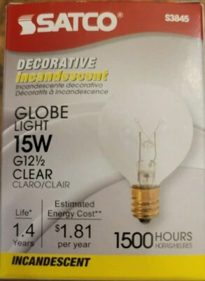 4 Pack -  REPLACEMENT BULBS FOR SATCO S3845 15W 120V - Image 1 of 3