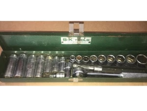Vtg 3/8 S-K SK WAYNE Socket Original SET#4520+ Metal Case&Box 20 pieces 1979 EUC - Picture 1 of 6
