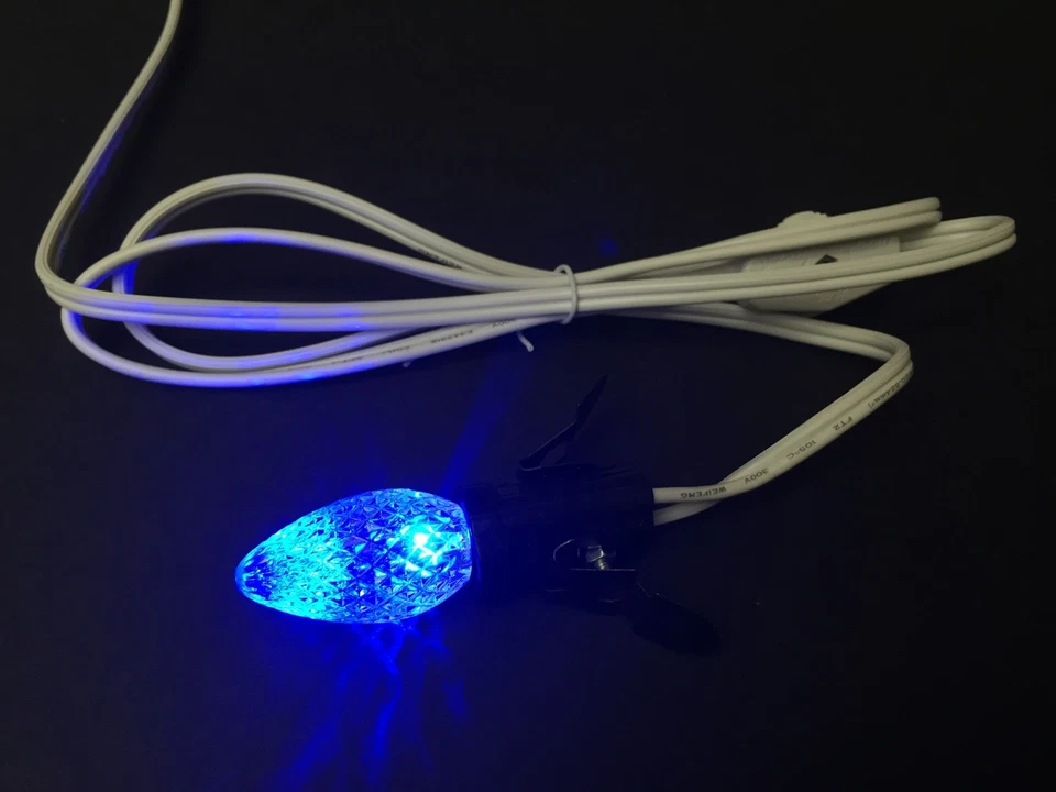Lamp Cord And Bulb C7 E12 Electric Lamp Cord Replacement Multi Color LED Bulb. - Image 1 of 4