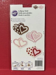 Wilton Double Heart Lollipop Mold 2 Designs 4 Cavities ๐ New - Picture 1 of 2