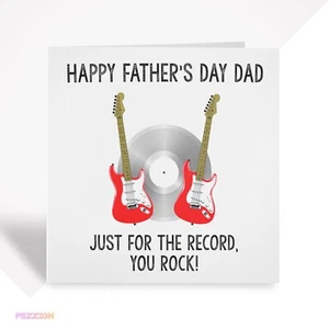 Personalised Guitar Father’s Day Card for Dad, Grandad or Stepdad - Music Gift - Picture 1 of 4