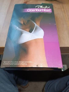 Playtex Cross Your Heart  Bra #535 White 34C COTTON KNIT CUPS SOFT SIDER NOS  - Picture 1 of 3