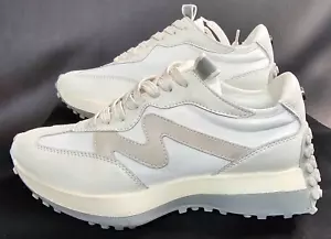 Steve Madden Campo Mixed Media Retro Sneakers sz 7m Ivory NWOB - Picture 1 of 9