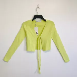 Top avvolgente ZARA verde lime taglia S - Foto 1 di 4