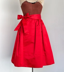 Adolfo Red Silk 60s Womens Skirt Size Small Vintage Designer Full Circle Skirt - Picture 1 of 8
