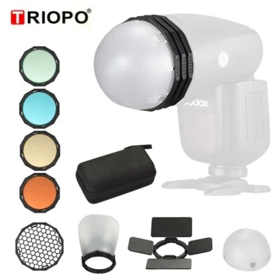 TRIOPO Magnetic Round Head Flash Accessories Kit For Godox V1 AD100Pro AD200Pro - Image 1 of 4