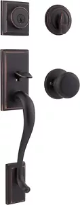 Kwiskset Hawthorne Venetian Bronze SmartKey Single Cylinder Door Handle Set KNOB - Picture 1 of 4