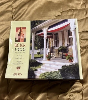 Quebra-cabeça Big Ben 2004 1000 peças da Hasbro Field of Orange & Pink Flowers  - Imagem 1 de 4