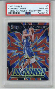 2021 PANINI SELECT TURBO CHARGED RED PRIZM STEPHEN CURRY WARRIORS PSA 10 POP 2