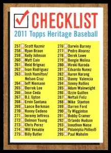 2011 Topps Heritage #4 Checklist: 257-350 - Picture 1 of 2