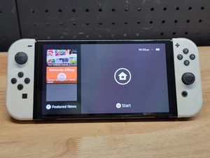 Nintendo Switch OLED-Modell HEG-001 Handheld-Konsole Weiß Joycons GETESTET FUNKTIONIERT - Bild 1 von 14