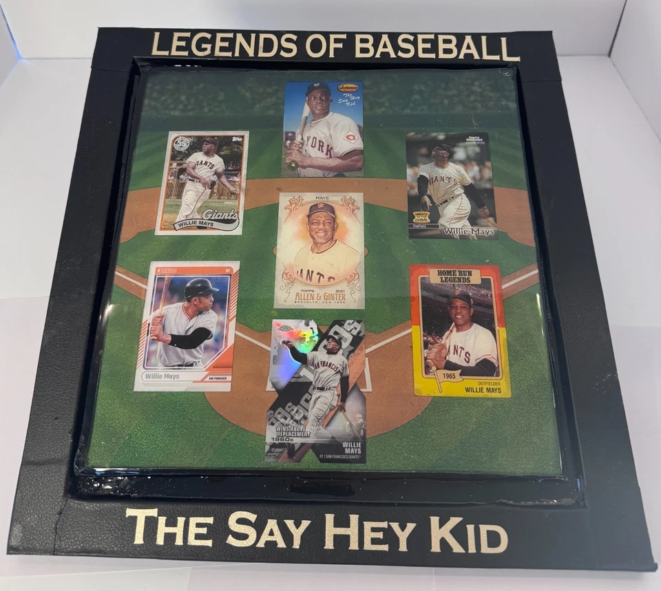 Placa hecha a mano Willie Mays 1/1 - Arte de pared de resina gigante con tarjetas - Say Hey Kid Foto 1 de 4