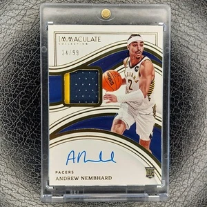 ANDREW NEMBHARD /99 TRUE RPA Rookie Patch Auto 2022-23 Immaculate #122 PACERS - Picture 1 of 2