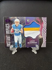 Ladd McConkey 2024 Illusions Instant Impact RC Tri Color Patch Purple #42/50 SP - Picture 1 of 2