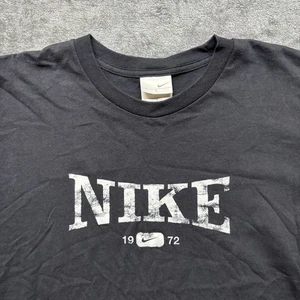 Vintage Nike Shirt Herren Large Schwarz Kurzarm Tee Classic Center Swoosh Y2K - Bild 1 von 9