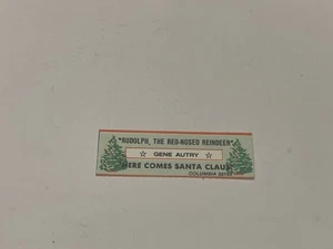 Jukebox Title Strip Gene Autry Rudolph Here Comes Santa Claus Christmas V1 - Picture 1 of 1