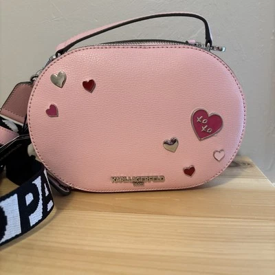 Bolso de Mano Convertible KARL LAGERFELD PARIS Cuero Rosa Correa Xbody Desmontable Nuevo con Etiquetas Foto 1 de 4