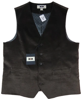 Joseph Abboud Mens Vest Cotton Stretch Dark Brown 5 Button-Front Small NWT NEW - Image 1 of 4