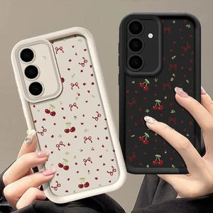 Cute Cherry Bow Case For Samsung Galaxy S25 Edge S24 FE S23 Ultra S22 Plus Cover - Picture 1 of 18