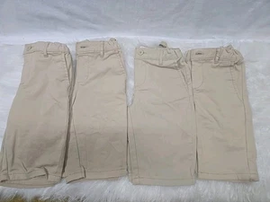 Lot Of 4 Children’s Place Kids School Uniform Tan Shorts Stretch Girls 8 Slim - Picture 1 of 11