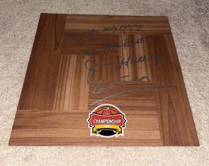 JOHNNY HOLLIDAY SIGNED MARYLAND TERPS 2002 CHAMPS LOGO 12X12 FLOOR TILE COA INSC - Picture 1 of 3