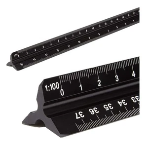 Architectural Scale Ruler, Aluminum Triangular Scale Ruler Metric 1:20, 1:25, - Imagen 1 de 5