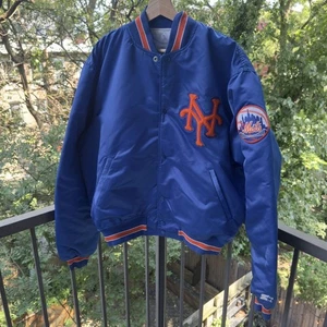 Chaqueta de iniciación satinada XL vintage años 90 de los New York Mets - Imagen 1 de 9