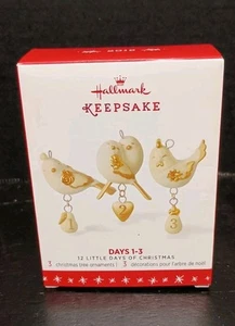 Hallmark 2016 12 Little Days of Christmas, Days 1-3 Ornaments NEW IN BOX - Picture 1 of 4