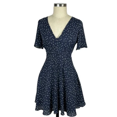 Mini Vestido BB DAKOTA La La Land Azul Lunares Para Mujer Talla 2 Nuevo con Etiquetas Cuello en V Foto 1 de 4