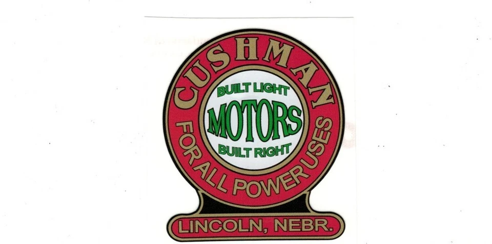 Cushman Gas Engine Motor Hit & Miss Decal Power Lincoln Nebraska