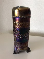 Vintage Fenton Orange Tree Blue Carnival Glass Hatpin Holder