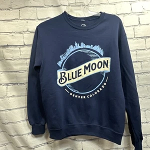 Blue Moon Beer Men's Officially Licensed Crew Neck Sweatshirt Navy Men’s Small - Picture 1 of 6