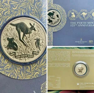 2024 Australia Perth Mint Koala Kangaroo 🦘 125th Ann. CN Dollar Coin in Card - Picture 1 of 13