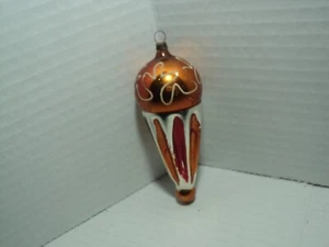 Vintage Blown Glass Ice Cream Cone hand Painted Xmas Ornament 4 inch (Germany) - Picture 1 of 5