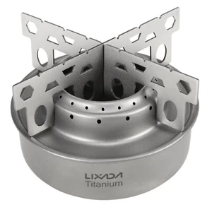 Outdoor Camping Mini Alcohol Stove Portable Titanium Hiking Burner w/Cross Stand - Picture 1 of 11