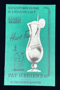 Vintage Pat O'Brien's 1984 Weltausstellung Souvenir Wein & Spirituosenliste Menü exklnt - Bild 1 von 8