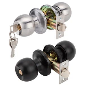 Round Door Lock Knob Handle Lever Lockset Entry Privacy Passage for Home Bedroom - Picture 1 of 17