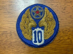 WWII Era 10th AAF Army Air Force Bullion Patch Gemsco Made - Picture 1 of 2