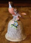 Vintage Robin Bird Bell Figurine Towle Fine Bone China Applied Flower