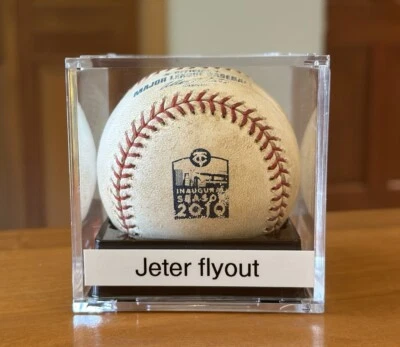 Derek Jeter ALDS Game Used Baseball MLB Auth Holo Yankees 2010 Swisher - Image 1 of 4